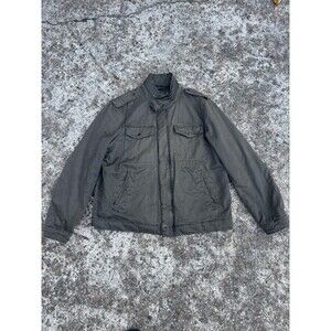 Levi's Mens XL Full Zip Snap Military Trucker Jacket Olive  Pockets